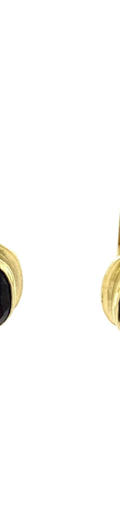 Vintage Gold Stud Earrings with Garnet